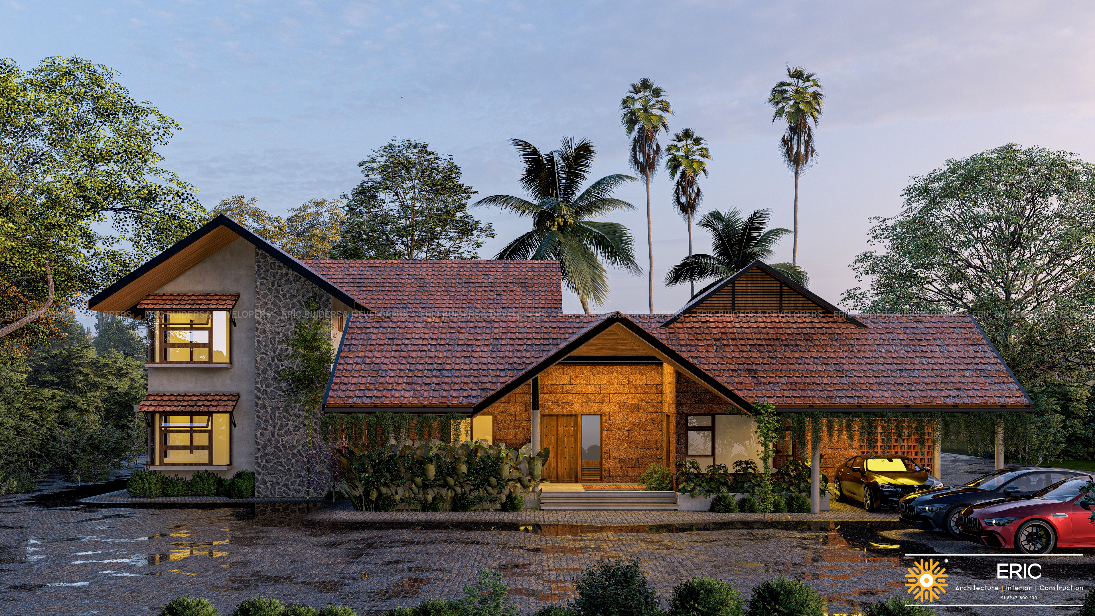 Laterite Stone Villa Exterior